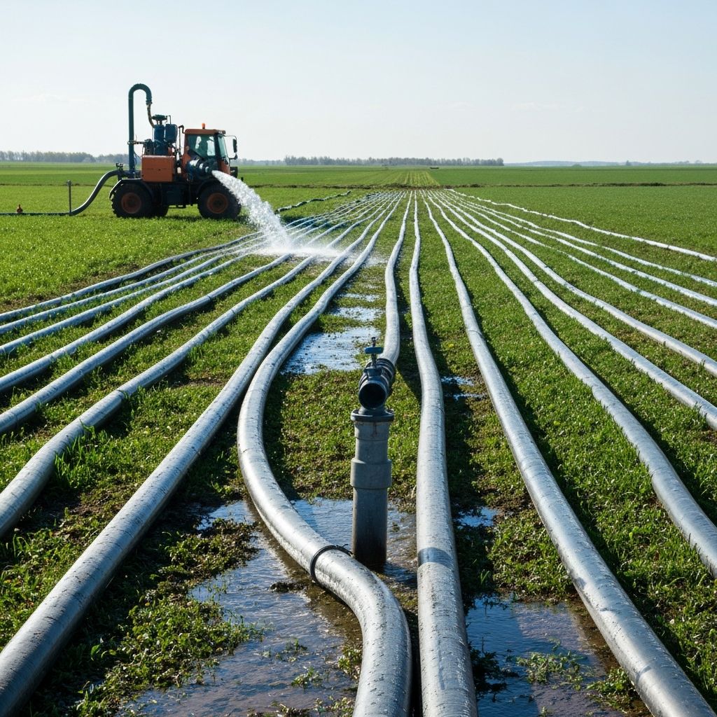 Irrigation systems in operation